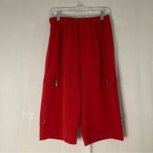 Zenergy by Chico's Lightweight‎ Cropped/Capri Pants Sz 2 Large Red